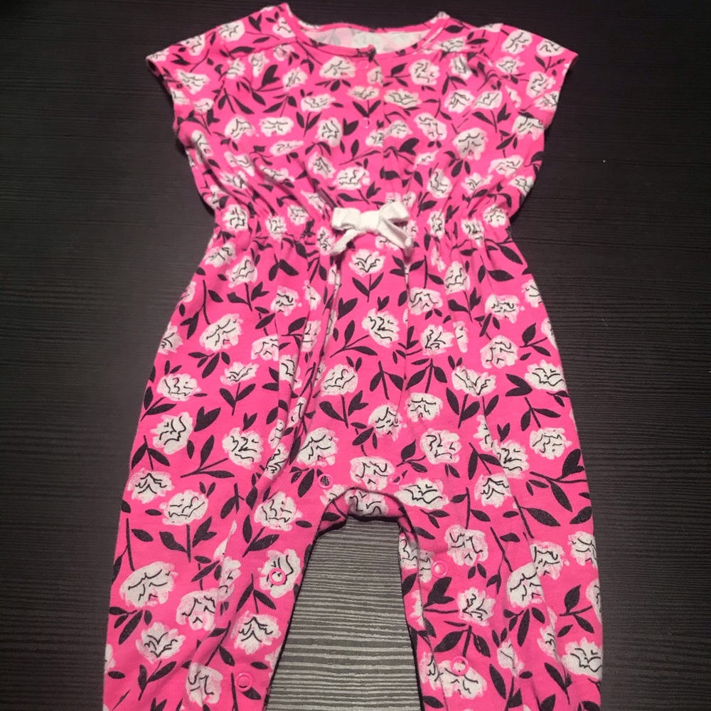 Cat & Jack Pink and White Flower Romper